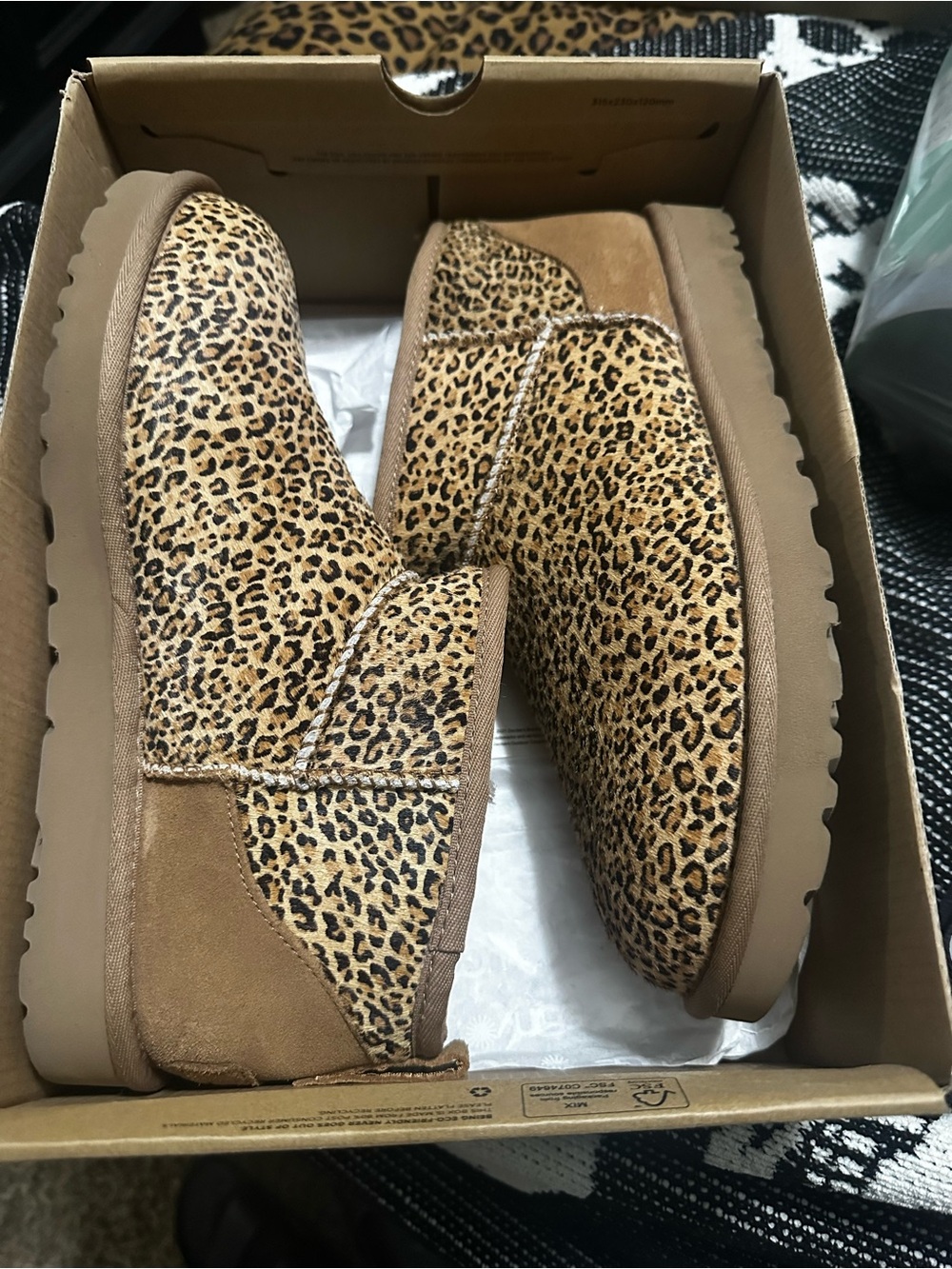 UGG Leopard Print Ankle Booties in Brown